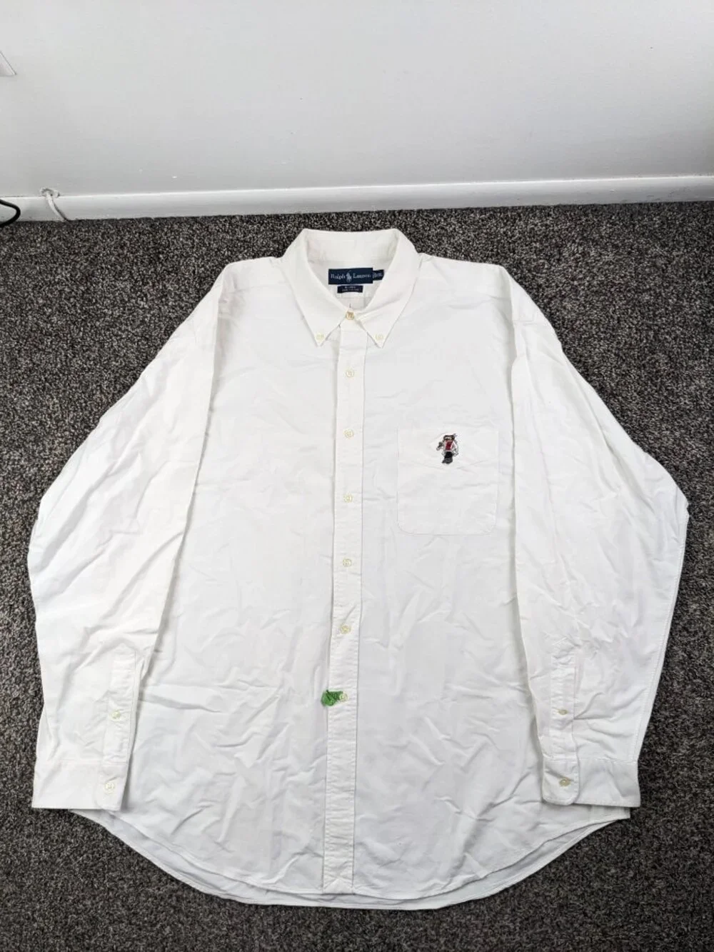 Vintage Polo Ralph Lauren Shirt Ski Bear Oxford L/S Button Down Mens 2XL *Flaw